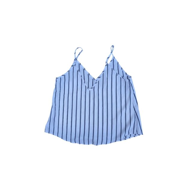 Striped Button-Front Camisole Top With Spaghetti Straps & V-Neckline Size M - Picture 2 of 4